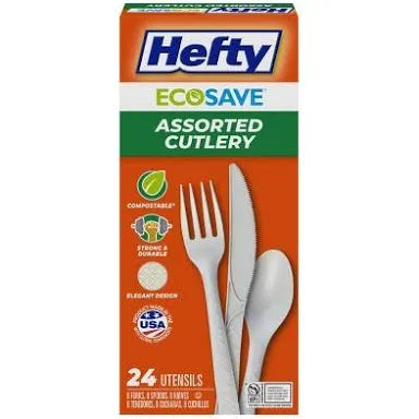 Hefty EcoSave Assorted Cutlery (24 Utensils)