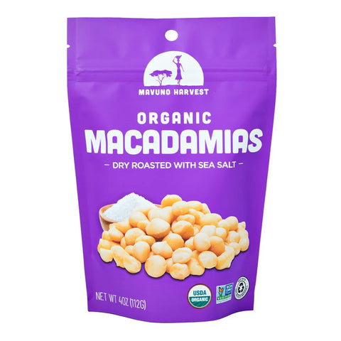 Organic Dry Roasted Macadamias With Sea Salt 4 Oz