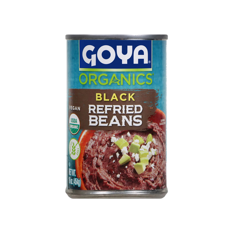 Goya Organics Vegan Black Refried Beans (16 oz can)