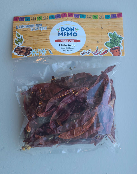Don Memo Chile Arbol (Arbol Chili Pepper) 2 oz