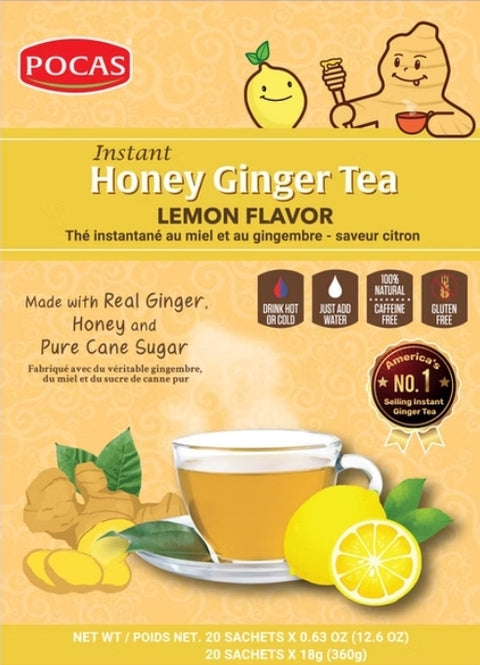 POCAS Instant Honey Ginger Tea (Lemon Flavor)