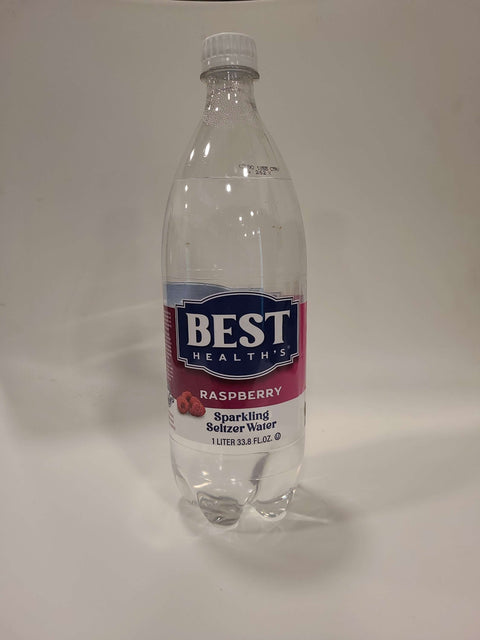 Best Health's Rasberry Sparkling seltzer water