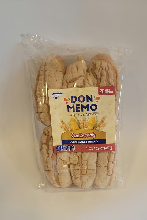 Don Memo Semita Maíz (Long Sweet Bread/Cornbread)