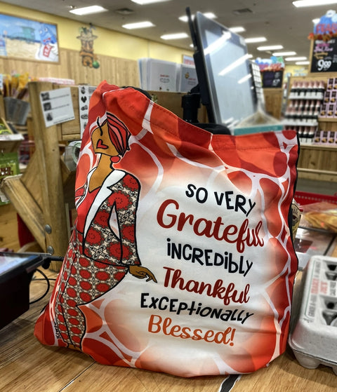 So Very Grateful Folded Canvas Shopping Bag