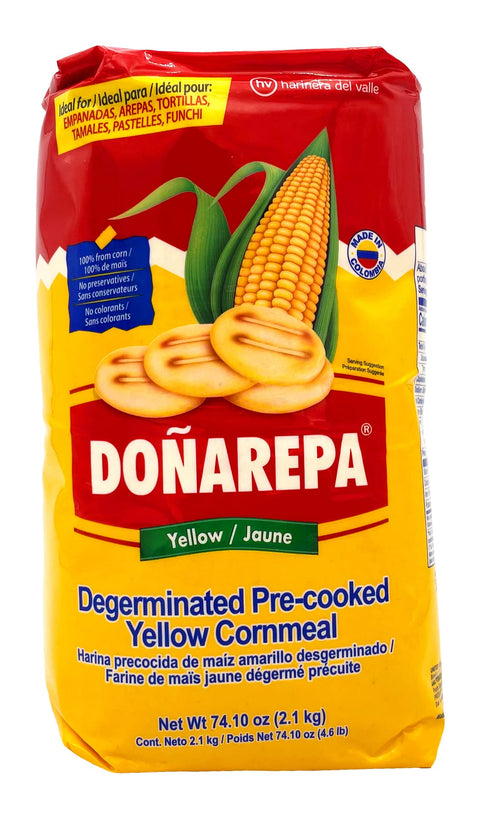 Doñarepa Degerminated Pre-cooked White Cornmeal (4.6 lbs)