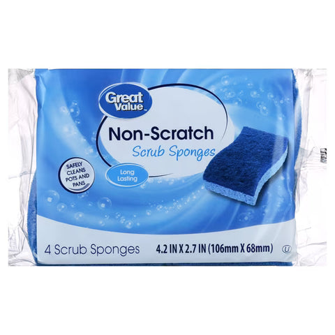Non-scratch scrub sponges