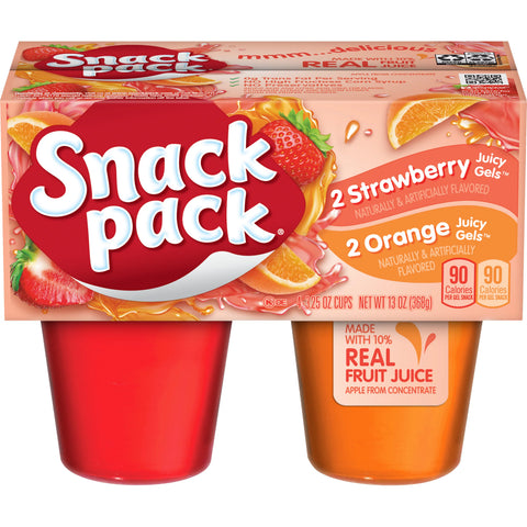 Snack Pack Strawberry Orange Juicy Gels (4 pk)