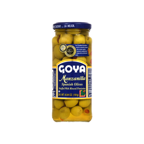 Goya Manzanilla Olives Stuffed with Minced Pimientos (6.75 oz bottle)
