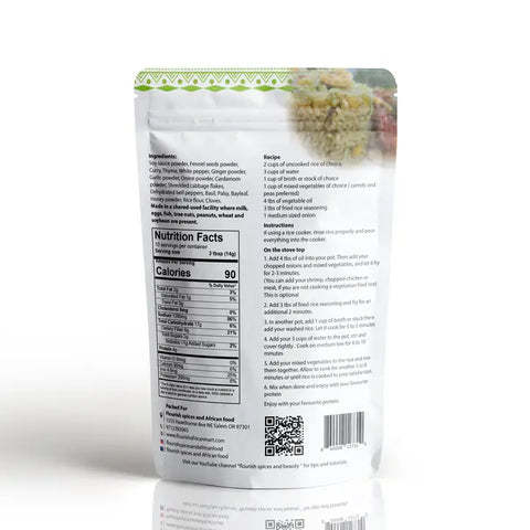 Flourish Spices Fried Rice Mix - Rice and Seasoning (12 oz)