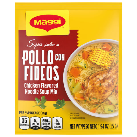 Maggi Pollo con Fideos (Chicken Flavored Noodle Soup Mix) (1.94 oz)