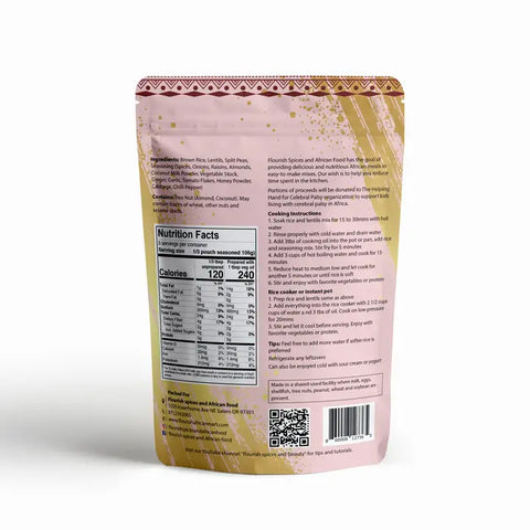 Flourish Spices Brown Rice and Lentils Mix (11.2 oz)