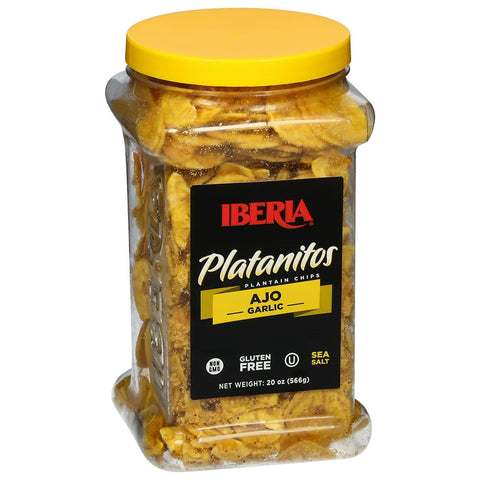 Iberia Platanitos Plantain Chips (Ajo/Garlic) Jar