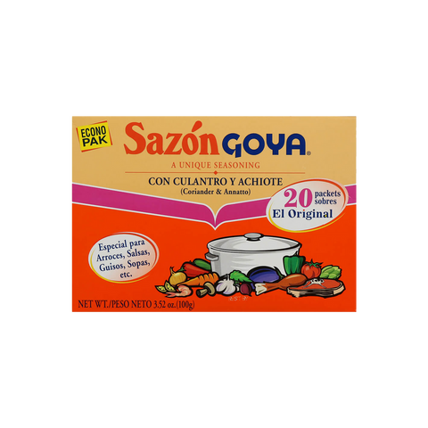 Sazón Goya Seasoning with Coriander and Annatto/Con Culantro y Achiote (3.52 oz pack)